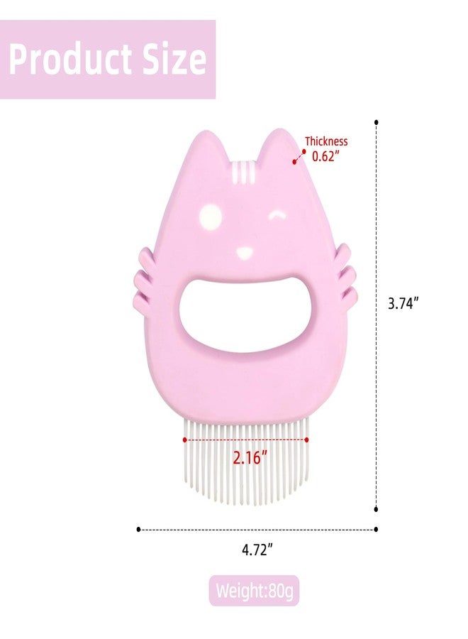  الرسم البياني مشط براغيث للقطط على شكل قطة لطيفة، مشط وجه للحيوانات الأليفة للقطط والكلاب الصغيرة، مزيل بقع الدموع والأوساخ والشوائب (وردي) - Image 3